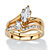 Marquise-Cut Cubic Zirconia 2-Piece Bridal Ring Set 1.38 TCW in Gold-Plated-11 at PalmBeach Jewelry