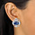 SETA JEWELRY Oval-Shaped Simulated Blue Lapis Silvertone Antique-Finish Pendant and Earrings Set-13 at Seta Jewelry