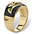 Men's Round Cubic Zirconia Accent Yellow Gold-Plated Black Enamel-Finish American Eagle Ring-12 at PalmBeach Jewelry
