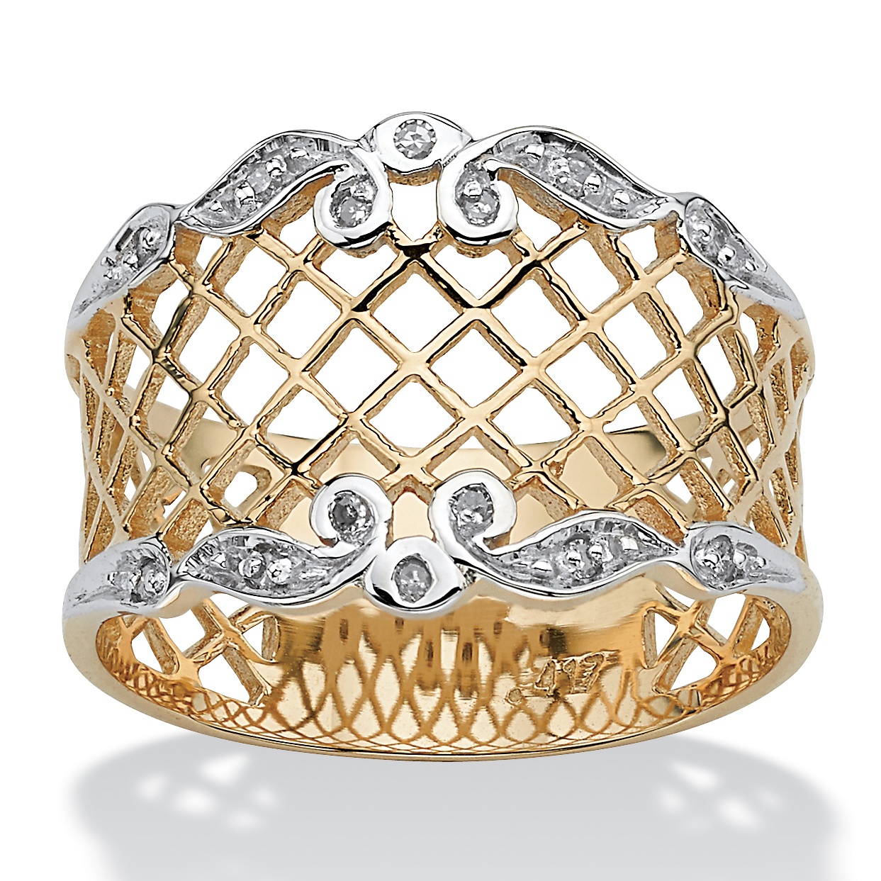 Diamond Accent Lattice Ring in 10k Gold at PalmBeach Jewelry