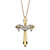 Diamond Accent Shrouded Cross Two-Tone Textured Pendant Necklace in Solid 10k Yellow Gold 18"-11 at Direct Charge presents PalmBeach