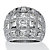 4.12 TCW Princess-Cut and Round Cubic Zirconia Sterling Silver Dome Ring-11 at PalmBeach Jewelry