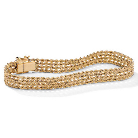 10k Yellow Gold Braided Rope Bracelet 7.25" at PalmBeach Jewelry