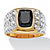 Men's Cushion-Cut Onyx and Cubic Zirconia Ring in 14k Gold over Sterling Silver Sizes 8-16-11 at PalmBeach Jewelry