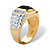 Men's Cushion-Cut Onyx and Cubic Zirconia Ring in 14k Gold over Sterling Silver Sizes 8-16-12 at PalmBeach Jewelry