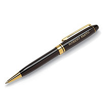 Yellow Gold Tone and Black Matte-Finish Engravable Pen