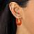 Red Jade 14k Yellow Gold Hoop Earrings (1")-13 at PalmBeach Jewelry
