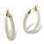 SETA JEWELRY Genuine Mother-Of-Pearl 14k Yellow Gold Hoop Earrings (1 1/4")-11 at Seta Jewelry