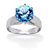 3.80 TCW Round Genuine Blue Topaz Solitaire Ring in Sterling Silver-14 at PalmBeach Jewelry