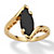 Marquise-Shaped Genuine Onyx Yellow Gold-Plated Bypass Ring-11 at PalmBeach Jewelry