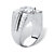Men's 4 TCW Round Cubic Zirconia Sterling Silver Polished Textured Ring-12 at PalmBeach Jewelry