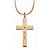 Personalized Cross and Cubic Zirconia Pendant Necklace in Yellow Gold Tone 20"-11 at PalmBeach Jewelry