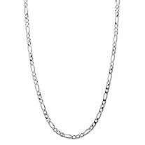 Figaro-Link Chain Necklace in Sterling Silver 20" (3mm)