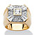 Men's 2.48 TCW Square, Round and Baguette Cubic Zirconia 14k Gold over Sterling Silver Ring-11 at PalmBeach Jewelry