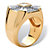 Men's 2.48 TCW Square, Round and Baguette Cubic Zirconia 14k Gold over Sterling Silver Ring-12 at PalmBeach Jewelry