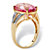 8.80 TCW Oval-Cut Sunset Rose Genuine Topaz Diamond Accent 10k Yellow Gold Ring-12 at Direct Charge presents PalmBeach