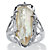 SETA JEWELRY Sterling Silver Genuine Cultured Freshwater White Pearl and Round Genuine Topaz Ring-11 at Seta Jewelry