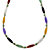 Multicolor Jade Beaded and Barrel Shaped Link Necklace in 14k Yellow Gold 18"-11 at PalmBeach Jewelry