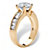 1.75 TCW Cubic Zirconia and Genuine Austrian Crystal Baguette Accent Yellow Gold-Plated Ring-12 at PalmBeach Jewelry
