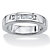 SETA JEWELRY Men's 1.85 TCW Emerald-Cut Cubic Zirconia Wedding Band in Platinum over Sterling Silver Sizes 7-16-11 at Seta Jewelry