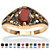 Oval-Cut Simulated Birthstone Filigree Ring in Antiqued Gold-Plated-101 at PalmBeach Jewelry