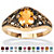 Oval-Cut Simulated Birthstone Filigree Ring in Antiqued Gold-Plated-111 at PalmBeach Jewelry
