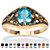 Oval-Cut Simulated Birthstone Filigree Ring in Antiqued Gold-Plated-112 at PalmBeach Jewelry