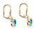 Oval-Cut Simulated Birthstone Drop Earrings in Yellow Gold Tone-12 at Direct Charge presents PalmBeach