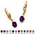 Oval-Cut Simulated Birthstone Drop Earrings in Yellow Gold Tone-102 at PalmBeach Jewelry