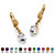 Oval-Cut Simulated Birthstone Drop Earrings in Yellow Gold Tone-104 at PalmBeach Jewelry