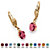 Oval-Cut Simulated Birthstone Drop Earrings in Yellow Gold Tone-110 at PalmBeach Jewelry