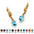 Oval-Cut Simulated Birthstone Drop Earrings in Yellow Gold Tone-112 at PalmBeach Jewelry