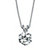 SETA JEWELRY 3 TCW Round Solitaire Cubic Zirconia Necklace in Platinum over .925 Sterling Silver 18"-11 at Seta Jewelry