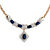 3.40 TCW Genuine Oval-Cut Midnight Blue Sapphire "X & O" Necklace in Gold-Plated Sterling Silver-11 at PalmBeach Jewelry