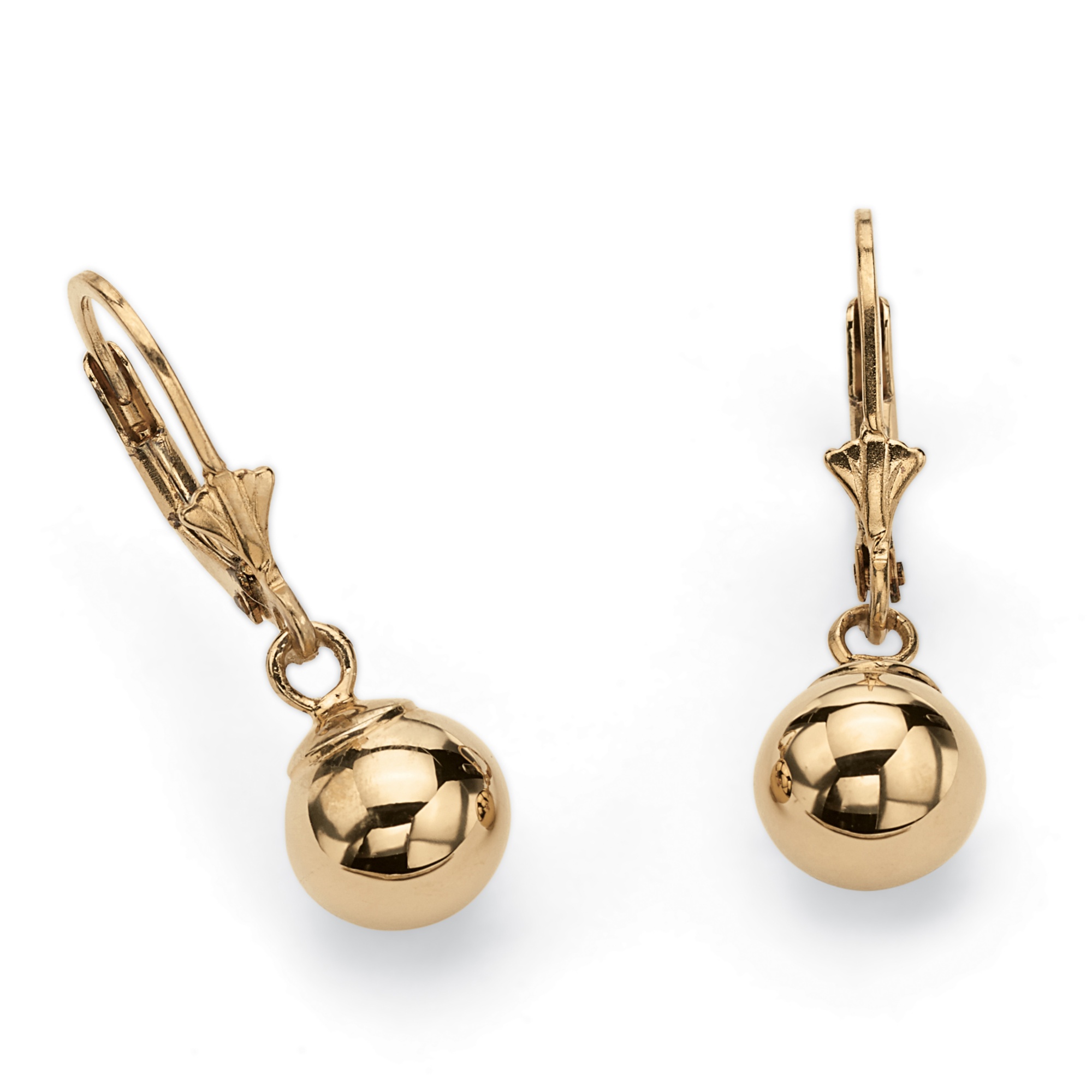 Ball Drop Earrings in 18k Gold over Sterling Silver at PalmBeach Jewelry
