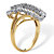 1/7 TCW Round Pave Diamond Cluster Ring in 18k Gold over Sterling Silver-12 at PalmBeach Jewelry