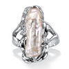 Related Item Cultured Freshwater Pearl and White Topaz Accented Ring in Sterling Silver