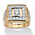 Men's 2.18 TCW Round Cubic Zirconia 18k Gold Yellow over Sterling Silver Bezel-Set Square Ring-11 at PalmBeach Jewelry