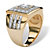 Men's 2.18 TCW Round Cubic Zirconia 18k Gold Yellow over Sterling Silver Bezel-Set Square Ring-12 at PalmBeach Jewelry