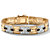 Men's 2.52 TCW Cubic Zirconia and Genuine Onyx Bracelet in Gold-Plated-11 at PalmBeach Jewelry