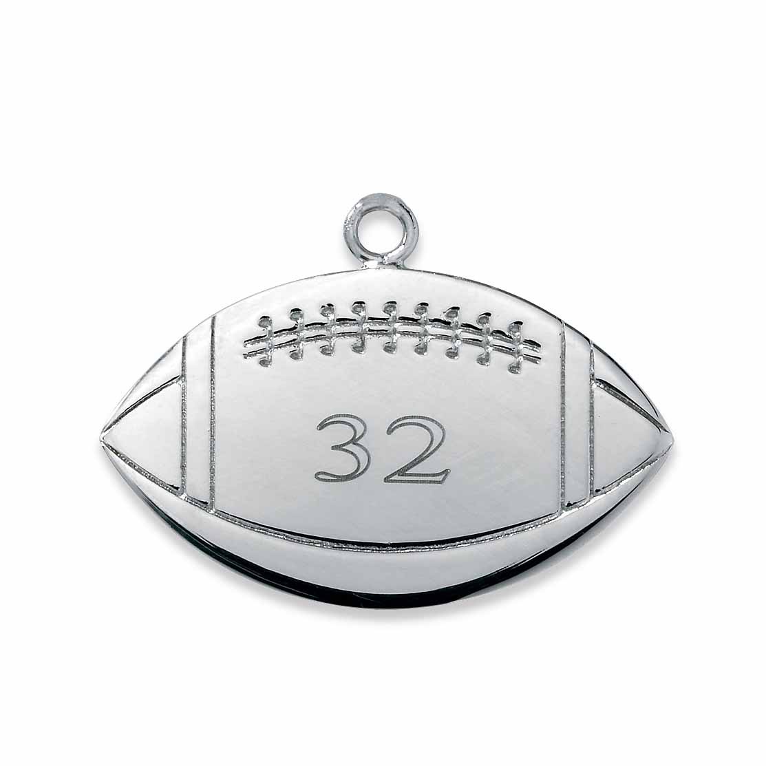 Sterling Silver Personalized Football Charm Pendant at PalmBeach Jewelry
