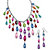 Multi-Color Simulated Gemstone Crystal Bib Necklace in Silvertone 18"-20" BONUS: Buy the Necklace, Get the Earrings FREE!-11 at Direct Charge presents PalmBeach