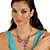 Multi-Color Simulated Gemstone Crystal Bib Necklace in Silvertone 18"-20" BONUS: Buy the Necklace, Get the Earrings FREE!-13 at PalmBeach Jewelry