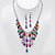 Multi-Color Simulated Gemstone Crystal Bib Necklace in Silvertone 18"-20" BONUS: Buy the Necklace, Get the Earrings FREE!-16 at PalmBeach Jewelry