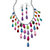 Multi-Color Simulated Gemstone Crystal Bib Necklace in Silvertone 18"-20" BONUS: Buy the Necklace, Get the Earrings FREE!-17 at PalmBeach Jewelry
