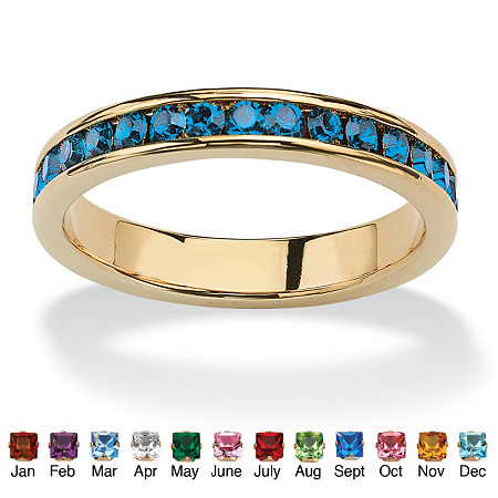 Simulated Birthstone Stackable Eternity Band in Gold-Plated at PalmBeach Jewelry