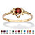 Oval-Cut Simulated Birthstone Heart-Shaped Ring in Gold-Plated-101 at PalmBeach Jewelry