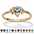 Oval-Cut Simulated Birthstone Heart-Shaped Ring in Gold-Plated-103 at PalmBeach Jewelry