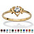 Oval-Cut Simulated Birthstone Heart-Shaped Ring in Gold-Plated-104 at PalmBeach Jewelry