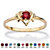 Oval-Cut Simulated Birthstone Heart-Shaped Ring in Gold-Plated-107 at PalmBeach Jewelry